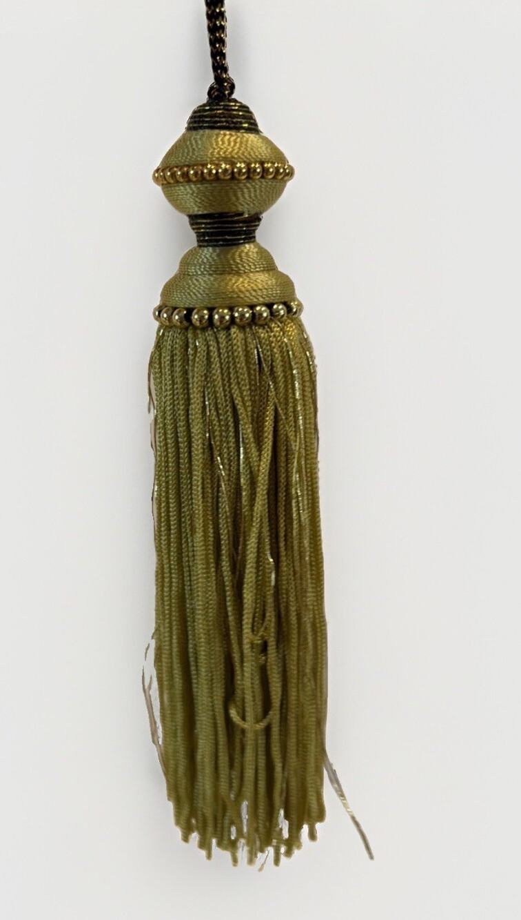 Holiday Time Tassel Ornaments Beautiful Lime Green & Gold